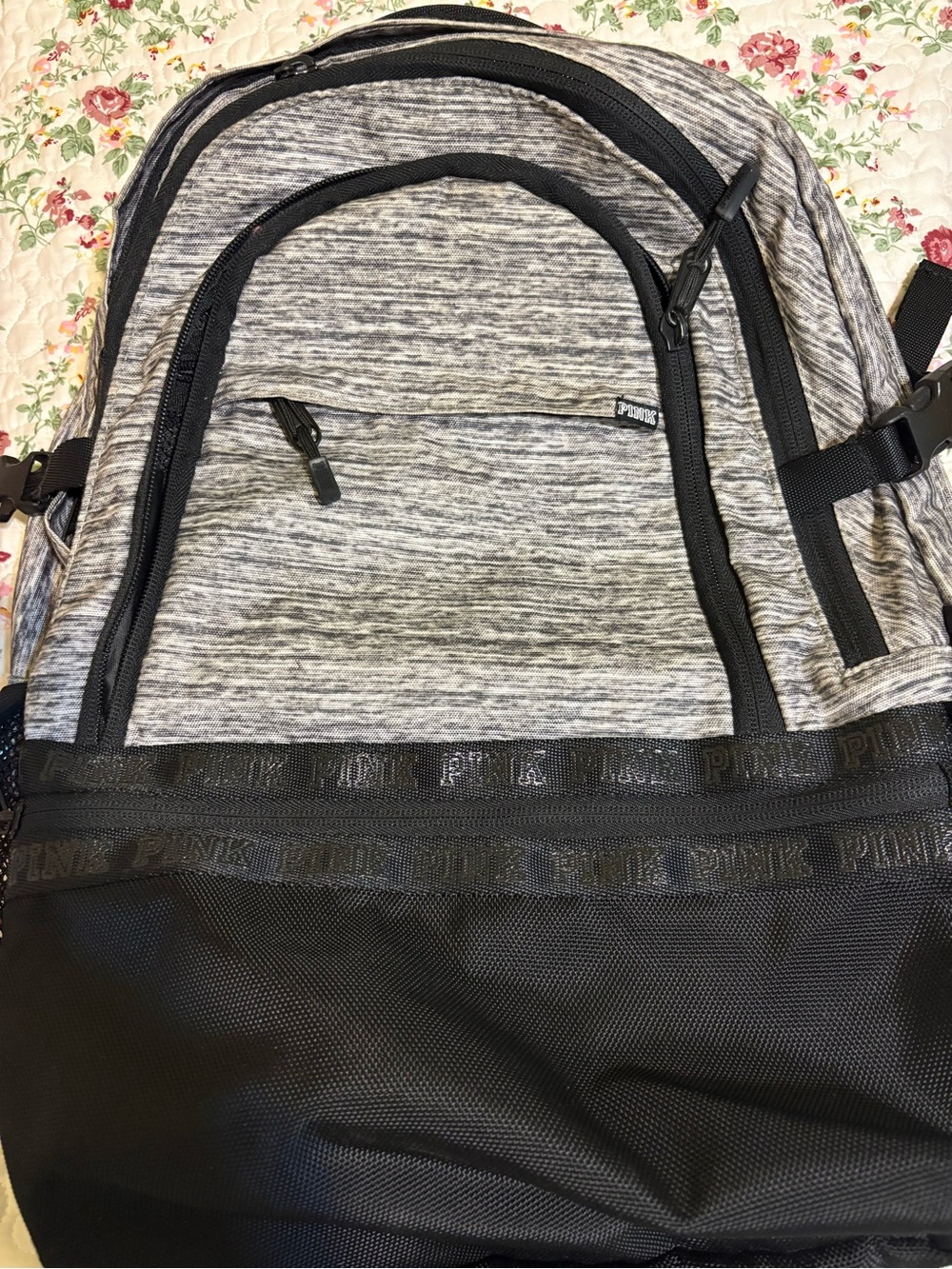 PINK Victoria's Secret Heather Gray and Black Men's Backpack